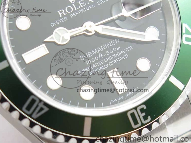 Bracelet Engraving Submariner No ARF1:1 Edition on 904L SS Rehaut Best SH3135 16610 LV Steel Green 0331